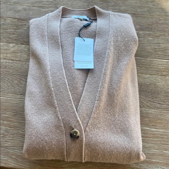 REISS KELIS CASHMERE BLEND CAMEL CARDIGAN BUTTON-DOWN CHIC STYLISH NWT size XS - Picture 9 of 9